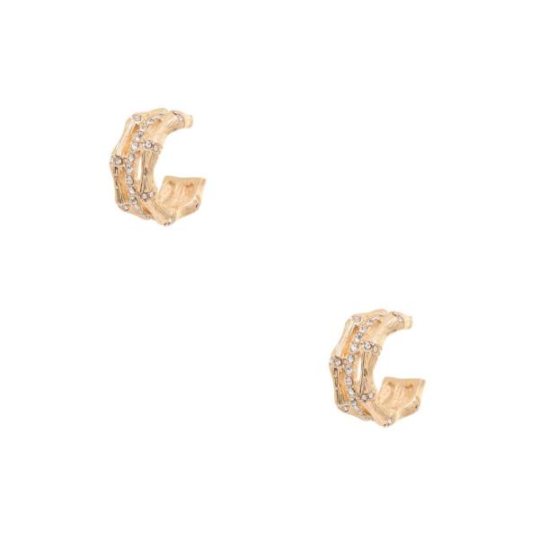 DOUBLE HOOP RHINESTONE EARRING