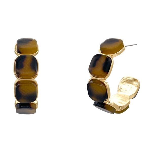 BEADED EDGE OPEN HOOP EARRING