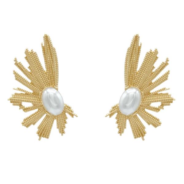 PEARL BEAD FLOWER EARRING