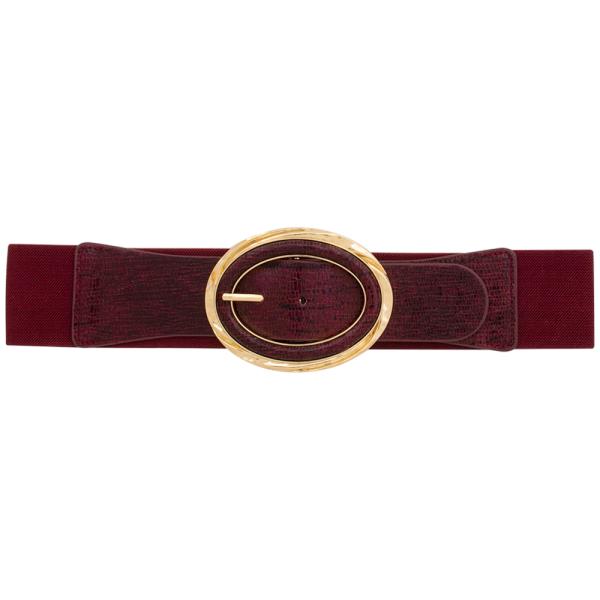 OVAL TEXTURED BUCKLE ELASTIC BELT