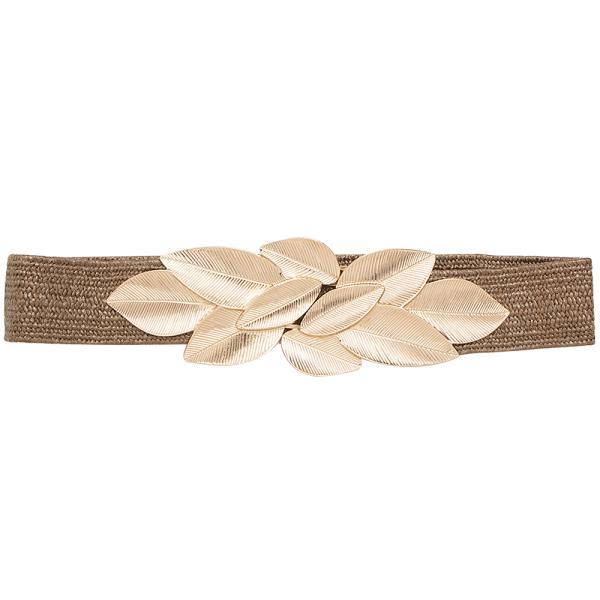METAL LEAF WOVEN BELT