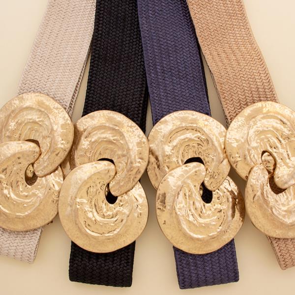 ROUND METAL JOINED WOVEN DESIGN BELT
