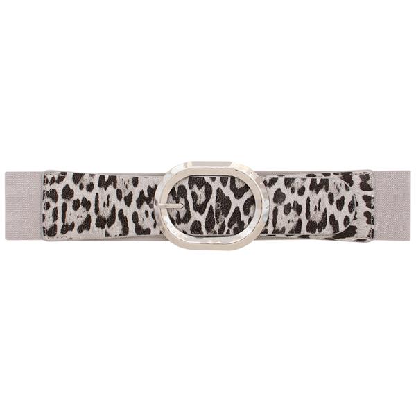 ANIMAL PRINT ROUND BUCKLE ELASTIC BELT