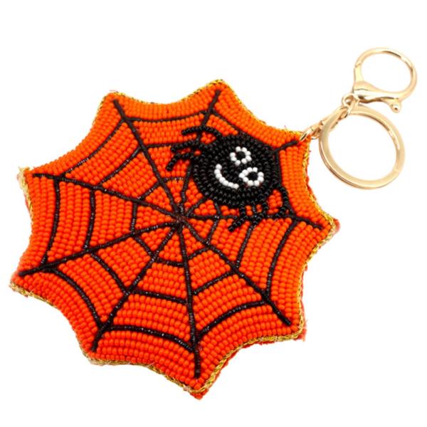 HALLOWEEN SPIDER WEB KEYCHAIN