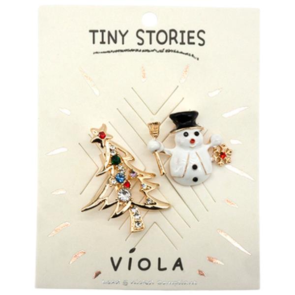 CHRISTMAS TREE & SNOWMAN PINS