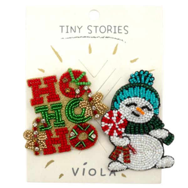 HOHOHO SNOWMAN CHRISTMAS PIN SET
