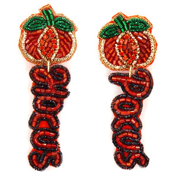 PUMPKIN SEED BEAD HOCUS POCUS EARRING