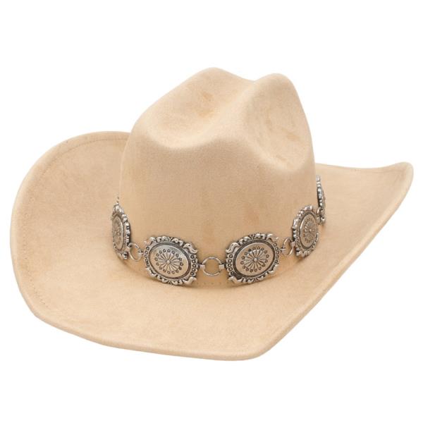 SOUTH WESTERN FLORETTE CONCHO BANDED COWBOY HAT