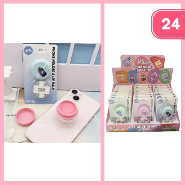 PHONE HOLDER AND LIP BALM (24 UNITS)