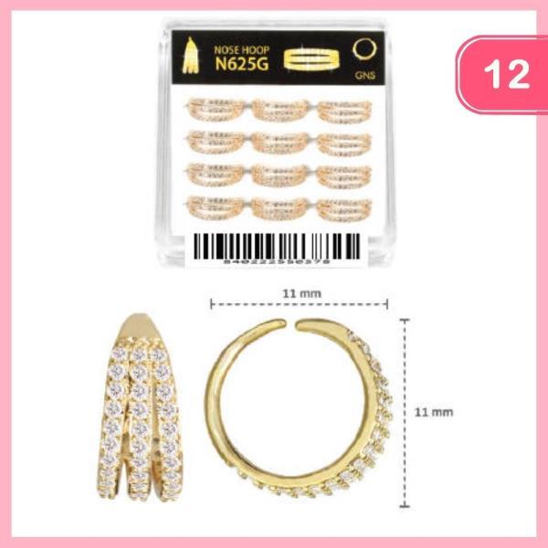 LAYERED RHINESTONE NOSE RING (12 UNITS)