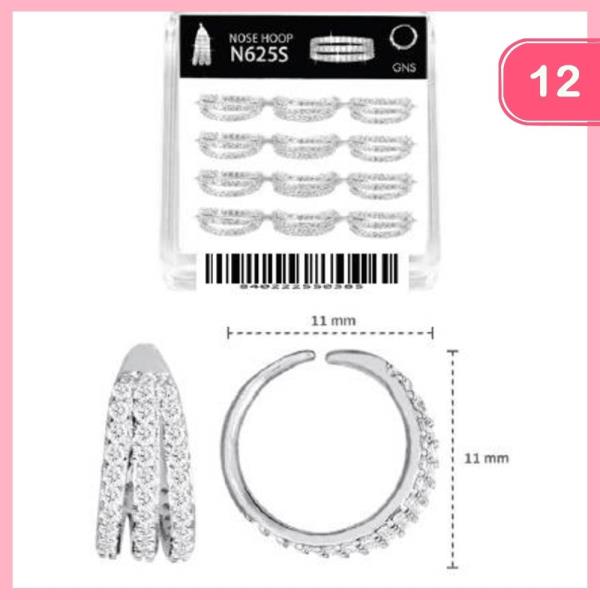 LAYERED RHINESTONE NOSE RING 1 BOX