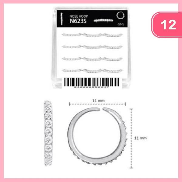 RHINESTONE NOSE HOOP RING 1 BOX