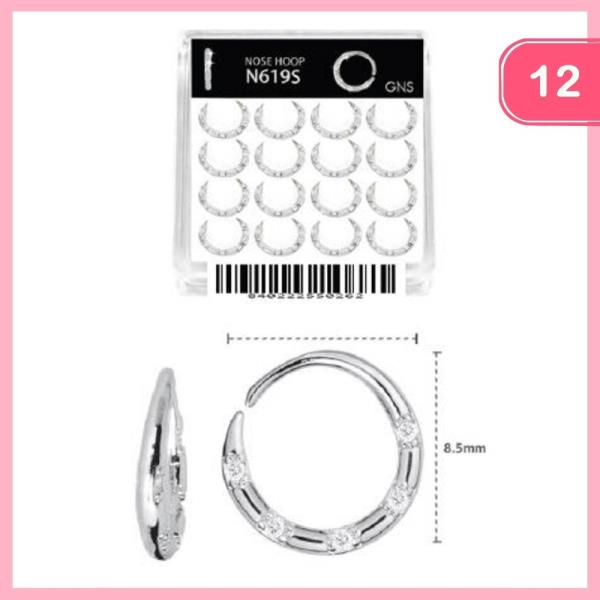 RHINESTONE NOSE HOOP RING 1 BOX