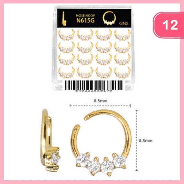 RHINESTONE NOSE HOOP RING 1 BOX