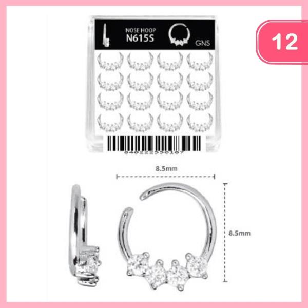 RHINESTONE NOSE HOOP RING 1 BOX