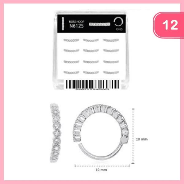 RHINESTONE NOSE HOOP RING 1 BOX