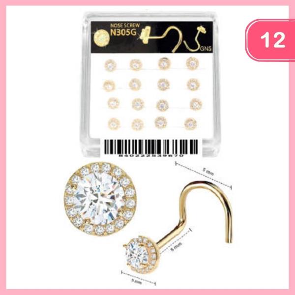 RHINESTONE NOSE SCREW RING 1 BOX