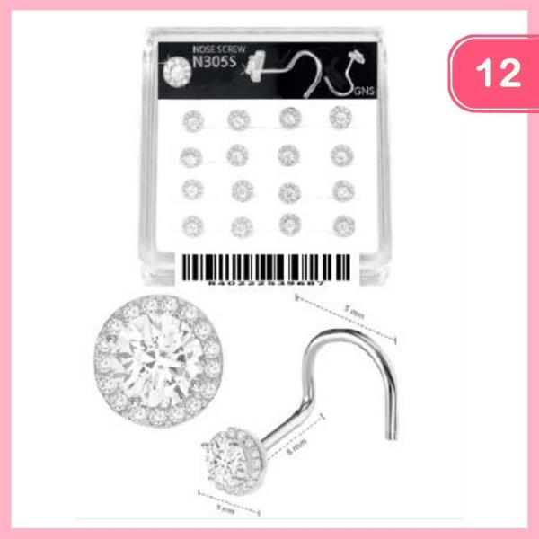 RHINESTONE NOSE SCREW RING 1 BOX