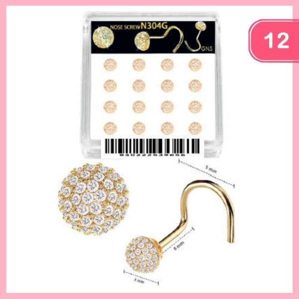 RHINESTONE NOSE SCREW RING 1 BOX