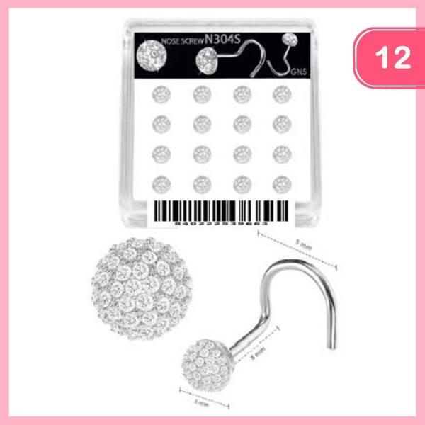 RHINESTONE NOSE SCREW RING 1 BOX