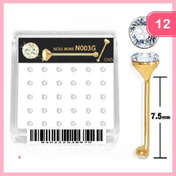 RHINESTONE NOSE BONE RING 1 BOX