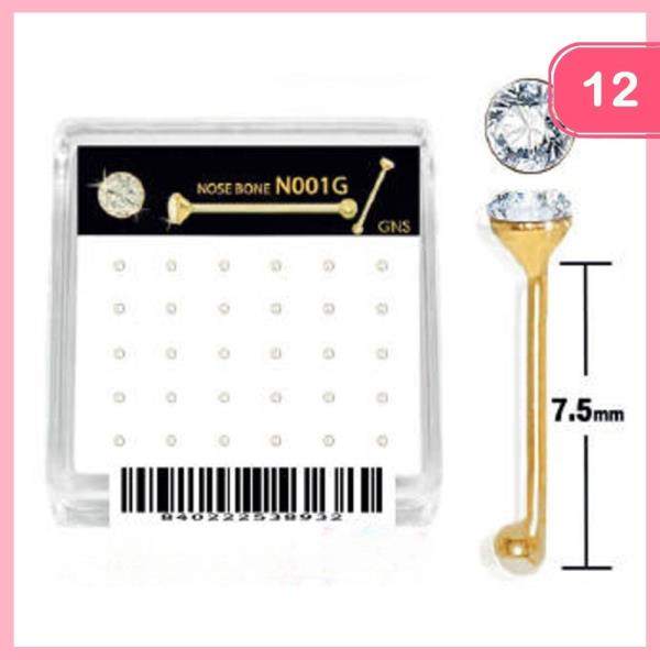 RHINESTONE NOSE BONE RING 1 BOX