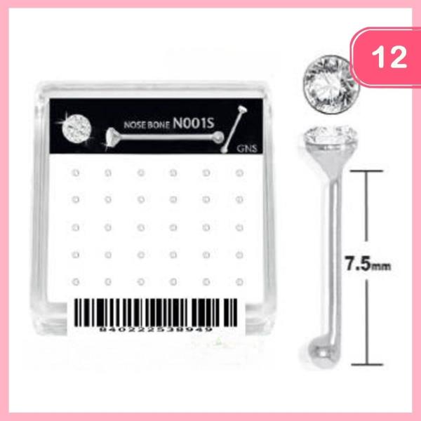RHINESTONE NOSE BONE RING 1 BOX