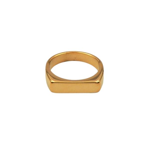 STAINLESS STEEL SLIM SIGNET RING