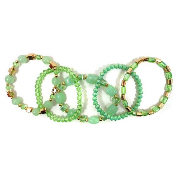 GLASS BEAD STRETCH BRACELET SET