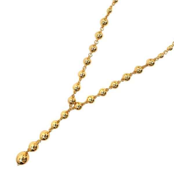 BALL BEAD Y SHAPE METAL NECKLACE