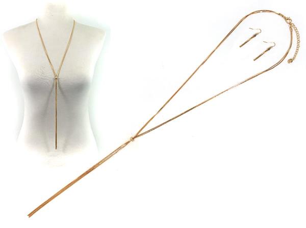 Y DROP METAL NECKLACE