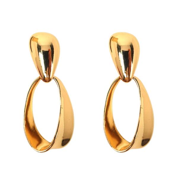 TEARDROP METAL LINK DANGLE EARRING