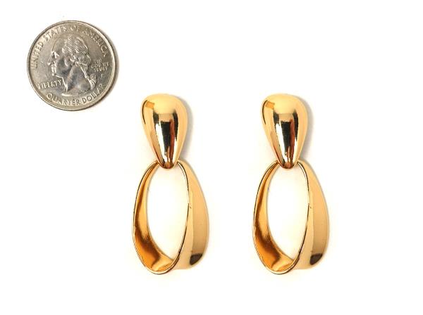 TEARDROP METAL LINK DANGLE EARRING
