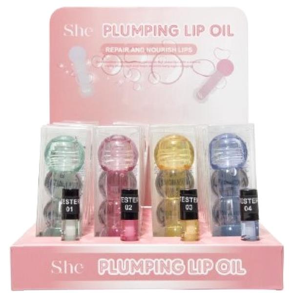 SHE MAKEUP PLUMPING LIP OIL (24 UNITS)