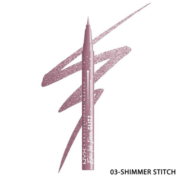 NYX MAKEUP EPIC INK GLITZ WATERPROOF LIQUID EYELINER (3 UNITS)