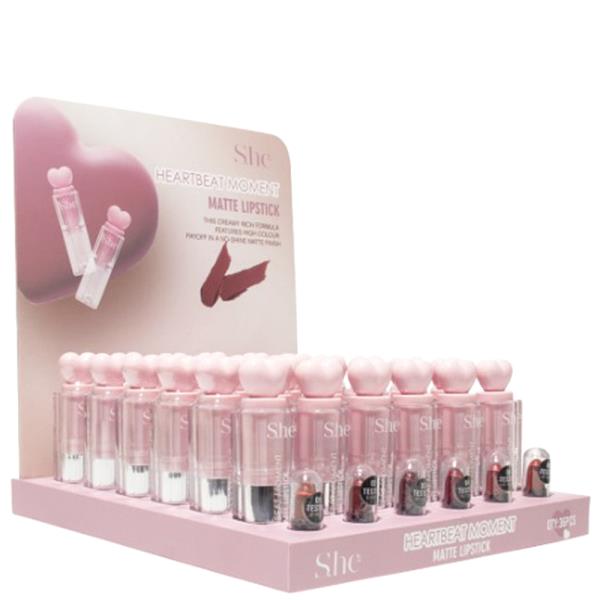 SHE MAKEUP HEARTBEAT MOMENT MATTE LIPSTICK (36 UNITS)