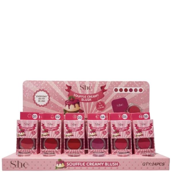 SHE MAKEUP SOUFFLE CREAMY BLUSH (24 UNITS)