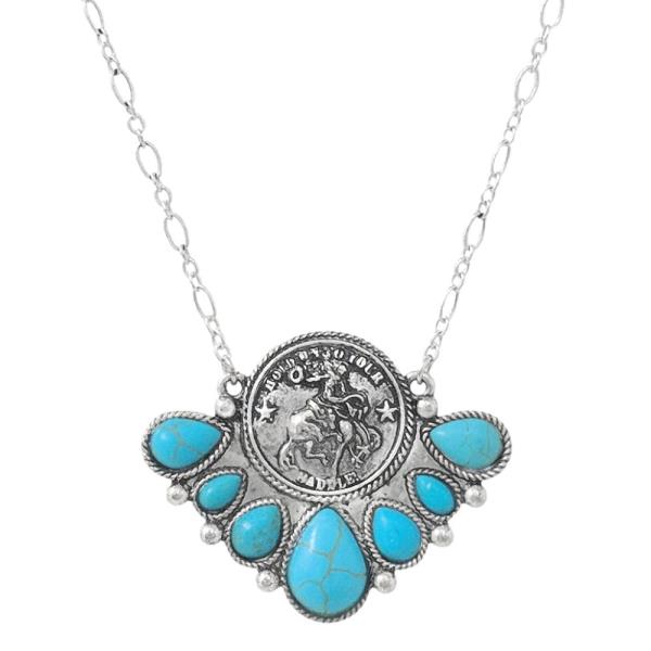 WESTERN PENDANT BEADED NECKLACE