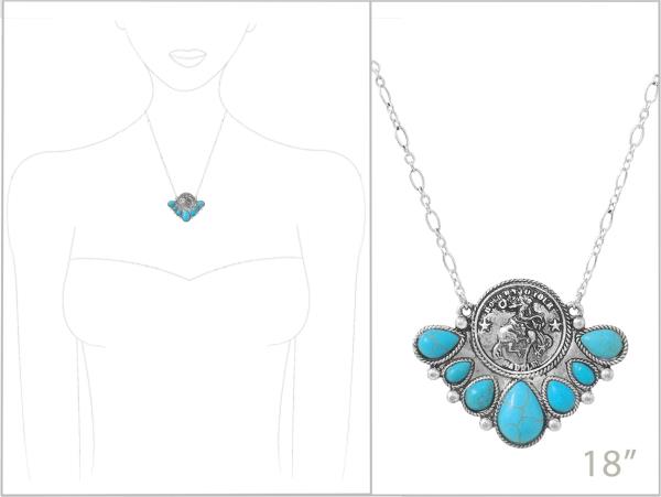 WESTERN PENDANT BEADED NECKLACE