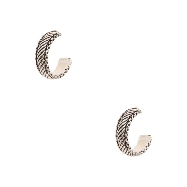 LINED OPEN METAL HOOP EARRING