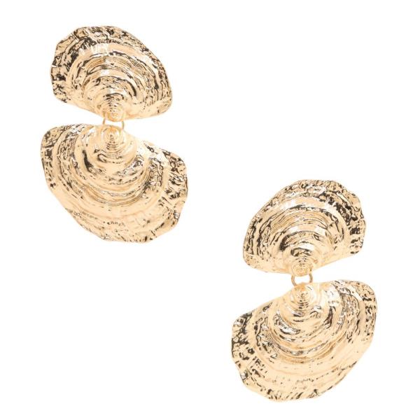 SDJ SEASHELL METAL DANGLE EARRING