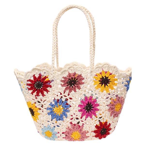 FLOWER CROCHET KNITTED SHOULDER BAG