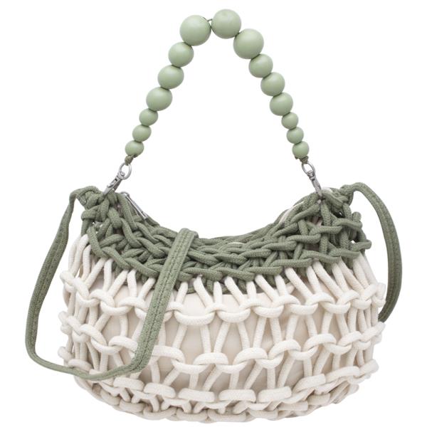 WOVEN CROCHET NET CROSS BODY BAG
