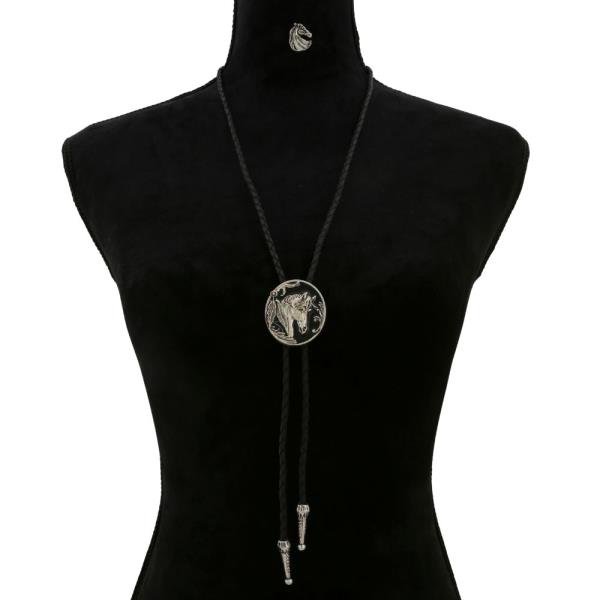 WESTERN STYLE ROUND HORSE CORD NECKLACE