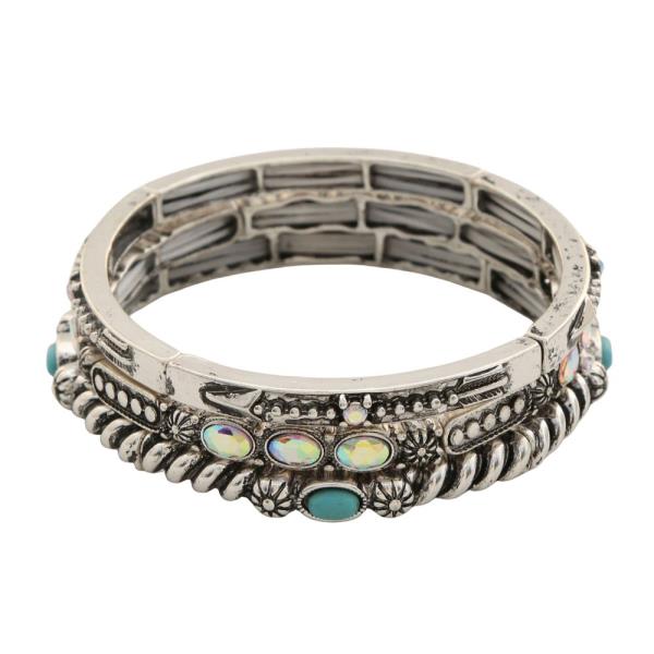 WESTERN STYLE METAL BRACELET SET