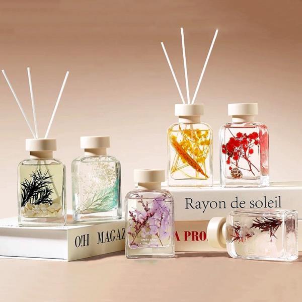 DRIED FLOWER GLASS BOTTLE FRAGRANCE DIFFUSER SET