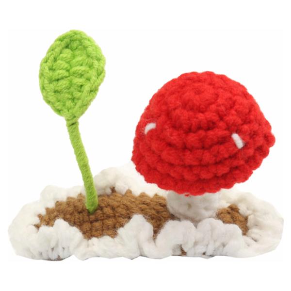MUSHROOM PLANT CROCHET KNIT SNAP HAIR PIN