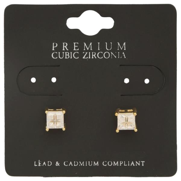 CUBE CZ STUD EARRING