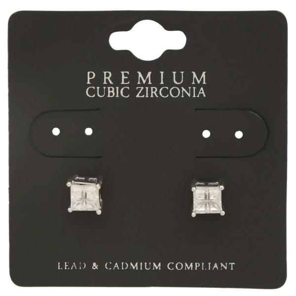 CUBE CZ STUD EARRING
