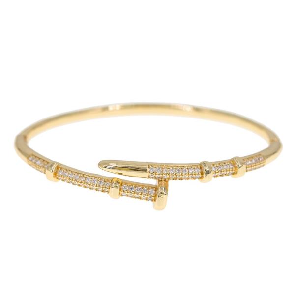 RHINESTONE METAL NAIL SHAPE BRACELET